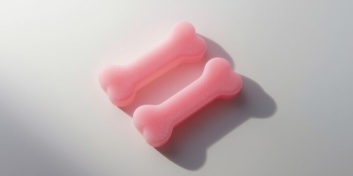 Pink Dog Chew Toys on Light Background - Close-Up, Soft Texture, Playful Vibe
