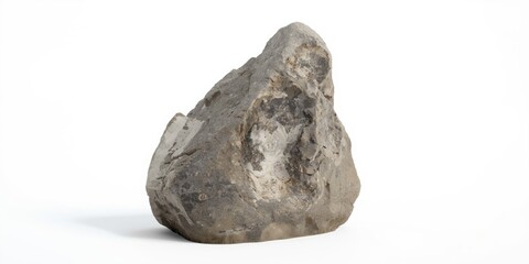 Obraz premium Rough Textured Rock Isolated on White Background
