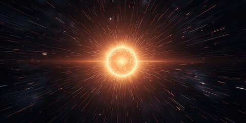 Fototapeta premium Starburst Effect with Radiating Light in a Cosmic Space Background