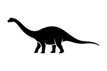 Brontosaurus Dinosaur Silhouette Vector Illustration © Aprttidur