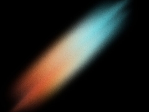 Abstrakter k&ouml;rniger Farbverlauf in Cyan und Orange auf schwarzem Hintergrund