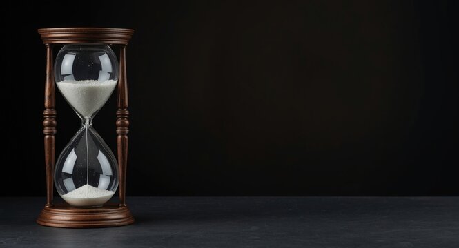 Elegant Hourglass on Dark Background with Minimalist Design