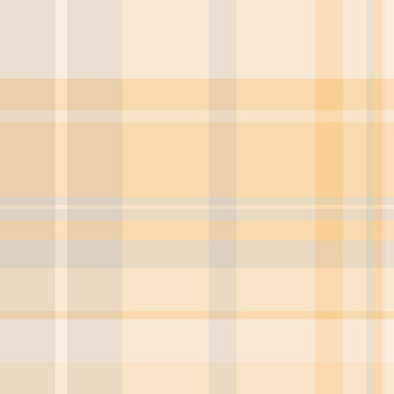 Striped check vector plaid, oilcloth background pattern fabric. Checker tartan seamless textile texture in light and wheat colors.