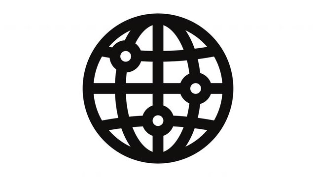 globe animated Line Icons Premium 4K, Modern Minimal Outline Motion Graphics Collection