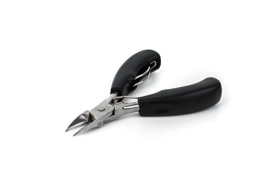 Professional nail clippers isolated on white background.