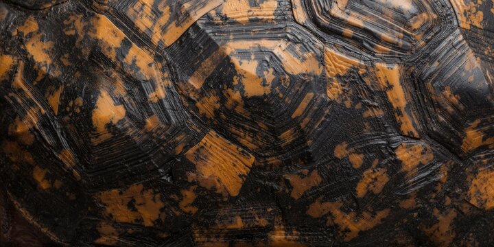 Closeup of Textured Turtle Shell in Natural Colors
