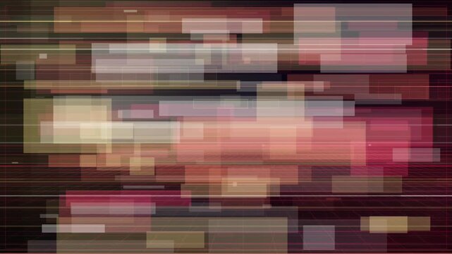 Abstract geometric rectangles shifting and overlapping in a layered red, gold, and gray composition