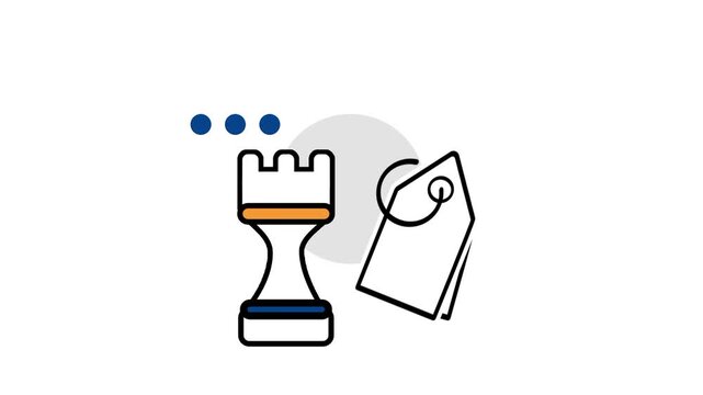 A chess rook piece standing beside a hanging price tag symbolizes strategic thinking careful planning and smart calculated pricing decisions in shop