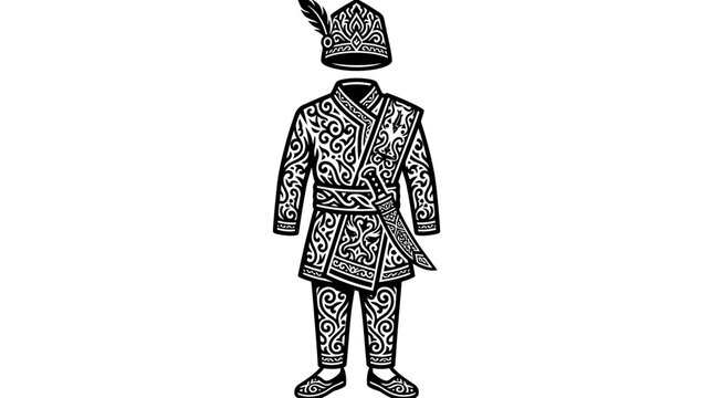 Traditional Malay baju melayu outfit with songkok hat.