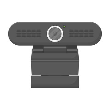 Clip-On Webcam Vector Illustration. Clean Icon Design Element Isolated on White Background