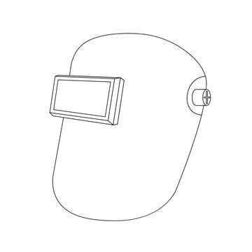 Welding Helmet Outline Icon Illustration on White Background