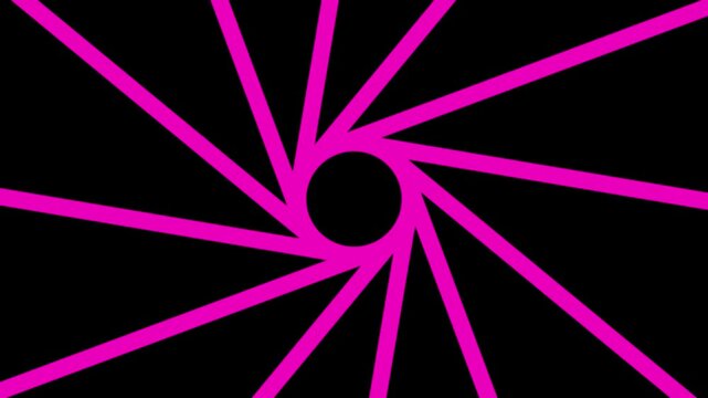 Pink aperture rotating animation.