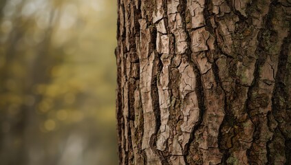 Obraz premium Closeup of Tree Bark with Warm Background and Soft Focus