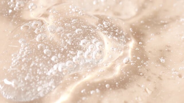 Macro Close Up of Bubbling Creamy Liquid