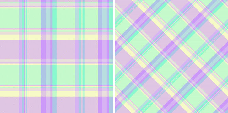 Fabric textile vector of plaid texture pattern with a check tartan seamless background. Set in light colors. English fashion trends for the season.