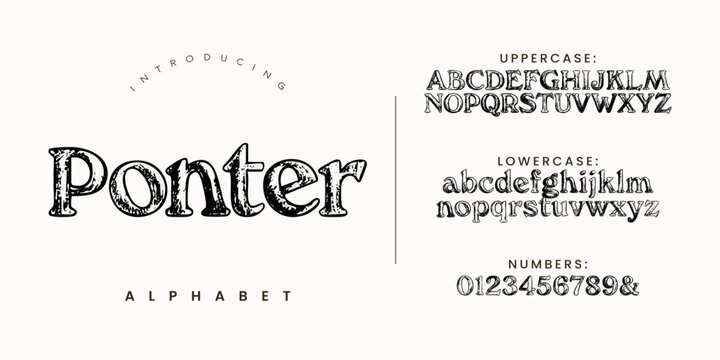 Ponter Sketchy Hand Drawn Serif Font With Gritty Texture For Authentic Rustic Typography