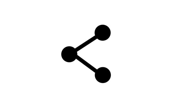 Share Icon Animation, Social Media Sharing and Content Distribution Symbol for Digital Interface