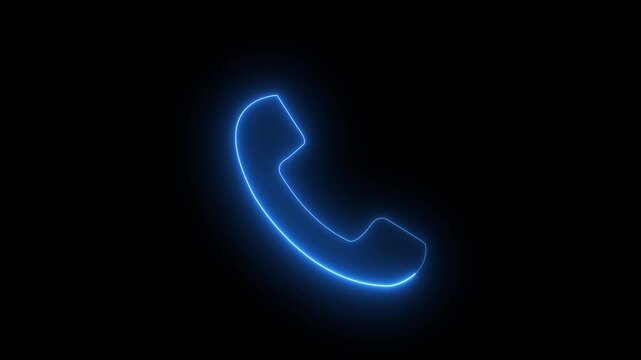 Animated Telephone Call Icon, Phone Communication and Contact Symbol, Client Calling Interface, 4K Motion Graphics