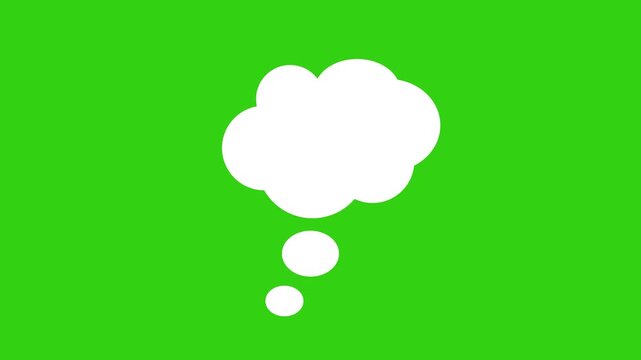 Animated Thinking Cloud and Speech Bubble, Chat Communication Icon, Transparent Background, 4K Motion Graphics