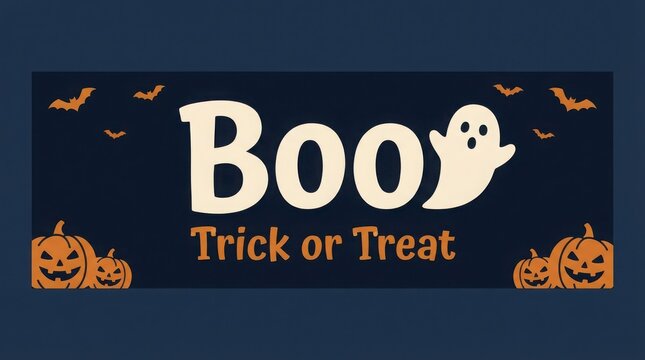 Celebrate the spooky season with a delightful halloween banner featuring ghosts pumpkins and the classic 'boo' message