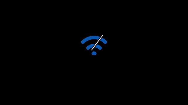 No Internet Connection Error Animation, Retry Button and Offline Network Icon, 4K Motion Graphics