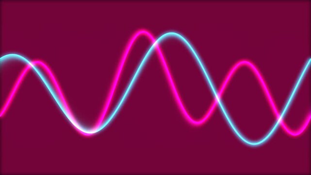 Neon Pink and Blue Sine Wave Animation Background