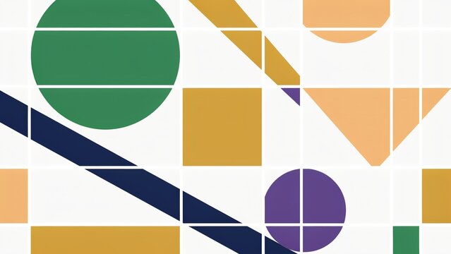 Abstract Geometric Grid Vector Background with Minimalist Shapes Circle Square Diamond and Line Layout