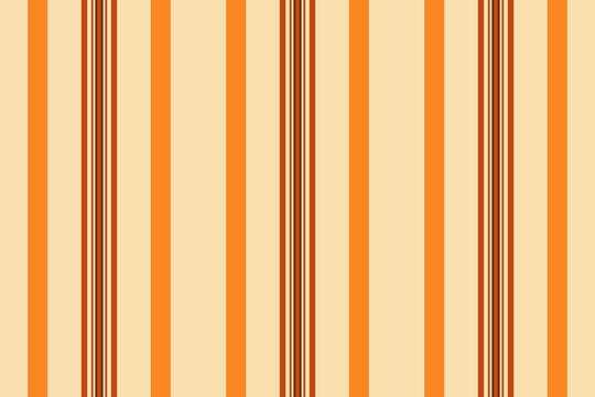 Effect textile fabric stripe, youth lines vertical seamless. Packaging texture pattern background vector in orange and wheat colors.