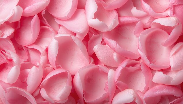 Pink Rose Petals Layered Together in a Soft Natural Arrangement