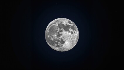 Obraz premium Full Moon Glowing Against Dark Sky - Nighttime Landscape, High Detail