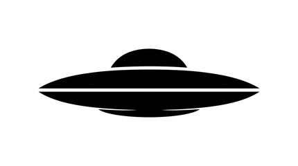 Flying saucer shape presented as a black silhouette © Hiron