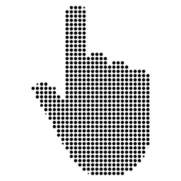 Dot matrix hand gesture icons, 