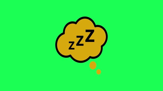 Dreaming sleep cloud icon on vibrant green background