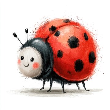 Cute ladybug doodle illustration