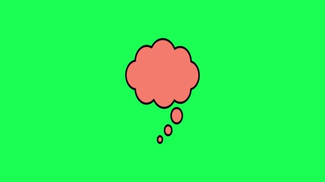 Simple illustration of a thought bubble on green background
