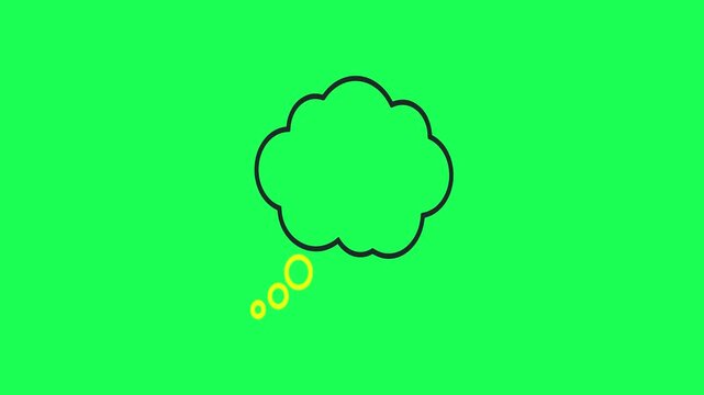 Simple thought bubble illustration on vibrant green background