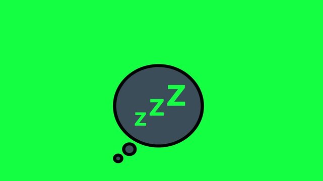 Sleeping icon illustration with zzz dream bubbles design