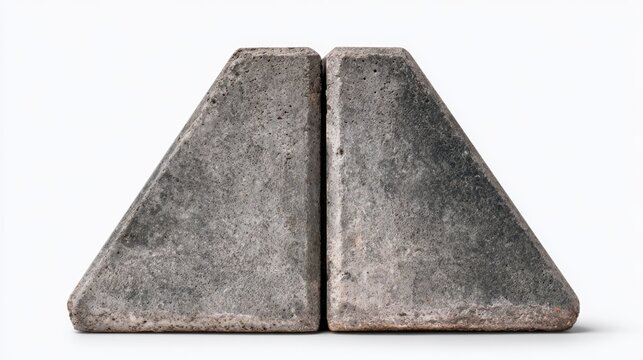 Heavy Duty Isolated Concrete Wheel Stop on a White Background, 3d rendering