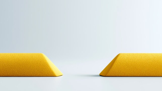 Isolated Modular Wheel Stop System on White Background with Two Components, 3d rendering