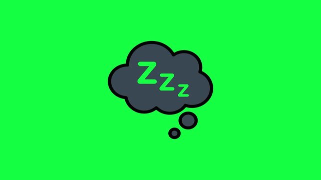 Sleep thought bubble icon on a green background