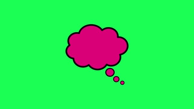 Bright pink thought bubble on vibrant green background