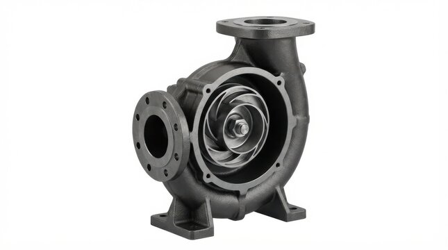 Centrifugal water pump with exposed impeller and metal housing for industrial fluid transfer and irrigation systems