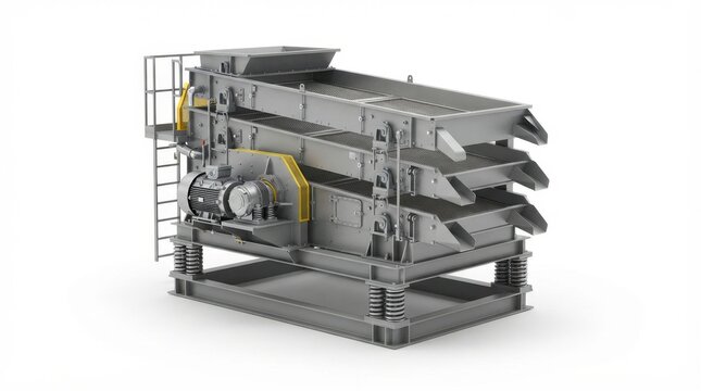 Industrial vibrating screen machine for mineral processing and aggregate material sorting in mining and construction