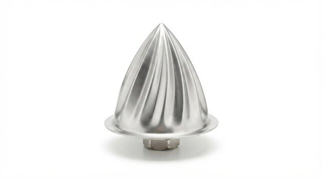 Professional stainless steel citrus juicer cone attachment with fluted design for kitchen appliance food preparation