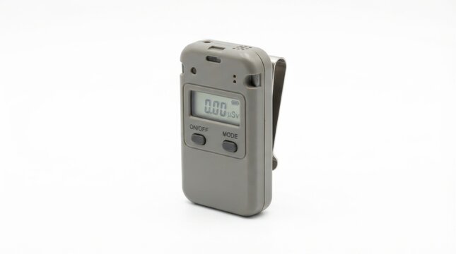 Pocket digital radiation dosimeter with LCD display and clip
