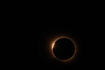 Fototapeta premium Total solar eclipse 2026 over Aragon region in Spain