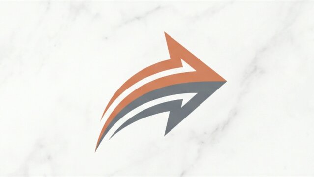 Dynamic Orange and Gray Forward Arrow Logo Icon