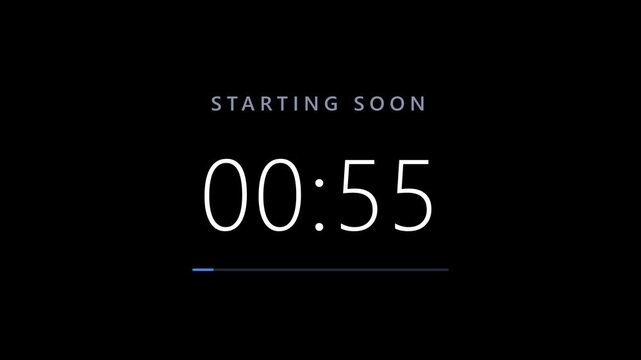 60 Second Clean Corporate Countdown Timer, Minimalist Business Event 1 Minute Clock 4K
