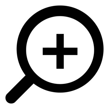 Magnifying glass with plus sign icon symbol