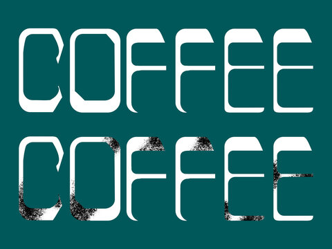 COFFEEの文字素材　コーヒーフォントアイデアに